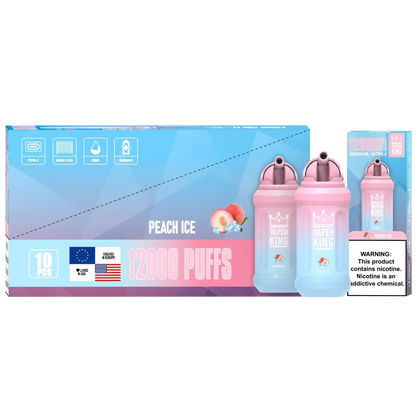Vapen King Peach Ice 12000 - Pack de 10